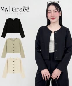 VILA | Grace Blazer VL110 เสื้อเบลเซอร์ กระเป๋าหน้ามีซับทั้งตัว