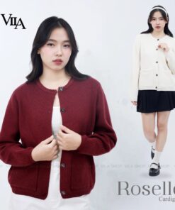 VILA | Roselle VL113 เสื้อคาดิแกนคอเปียกระเป๋าหน้า