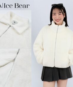 VILA | ICE BEAR VL116 เสื้อแขนยาวซิปหน้าขนนุ่ม