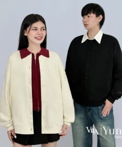 VILA | Yuno Sweater VL121 เสื้อสเวตเตอร์คอกลม กระดุมหน้า