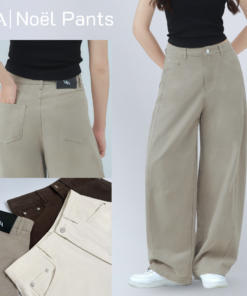 VILA | Noël TM35 กางเกงขายาวทรงบาร์เรล ผ้าคอตตอน