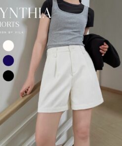 VILA I Cynthia Vi18 กางเกงขาสั้นกระดุมหน้า